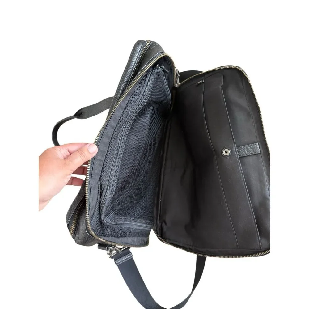 Coach Unisex Black Pebbled Leather Hamilton Business Travel Briefcase OS